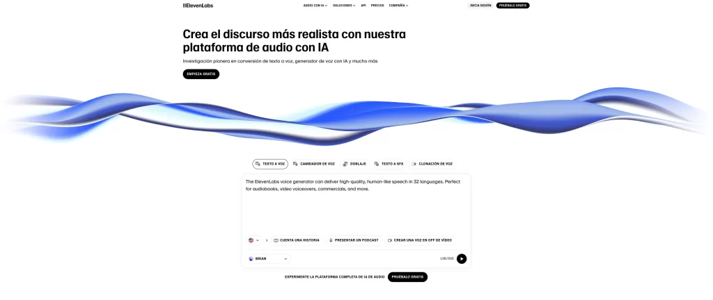 Convertir texto a audio con ElevenLabs.io