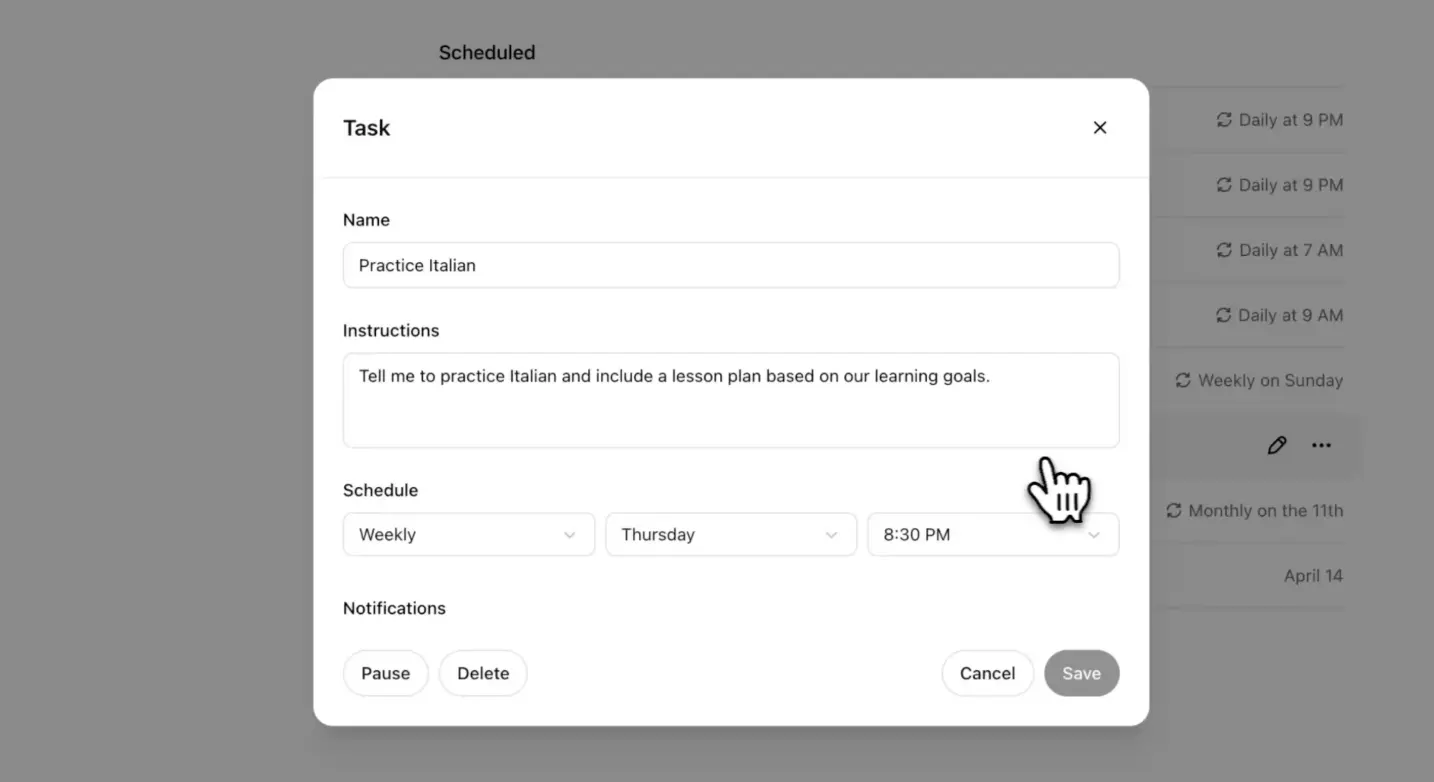 ChatGPT ahora tiene sistema para Programar Tareas - ChatGPT Task